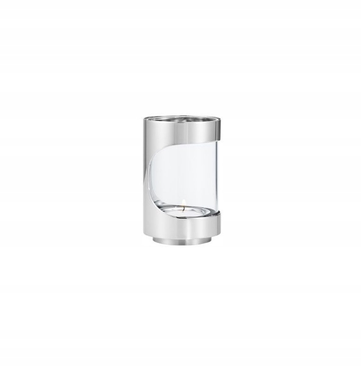 Georg Jensen Lanterna Chrome contours hurricane 12 cm Acciaio inossidabile