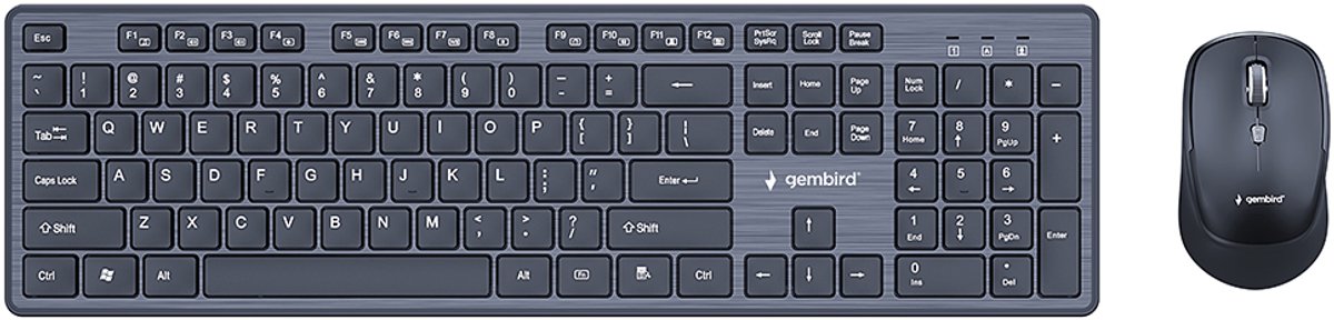Gembird - keyboard and mouse set full size - QWERTY - US - black Input Device - Tastatur & Mus sæt - Amerikansk engelsk - Sort