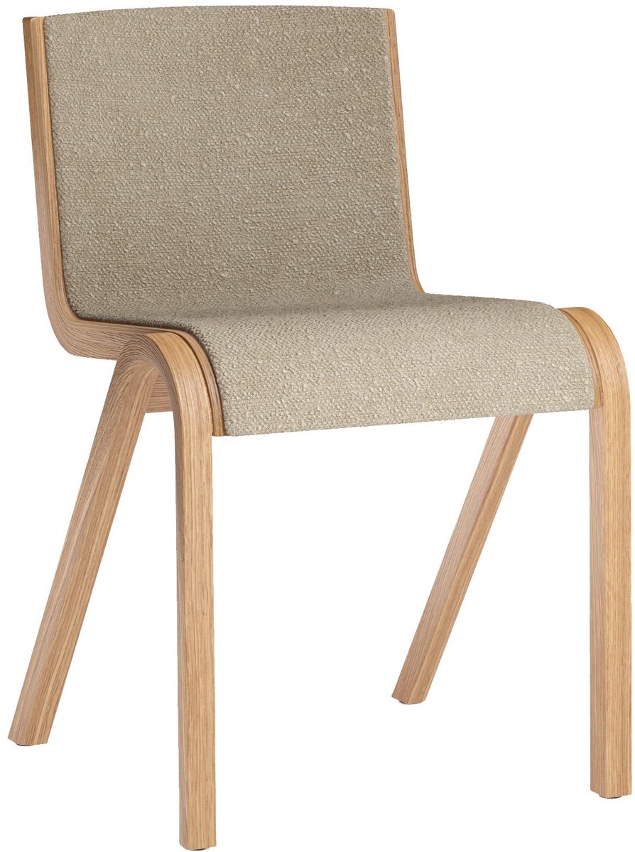 Audo Copenhagen Sedia Ready fronte rivestito Natural oak-Audo Bouclé 02