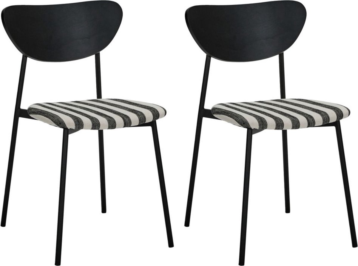 House Doctor Sedia Must con sedile confezione da 2 Nero-bianco