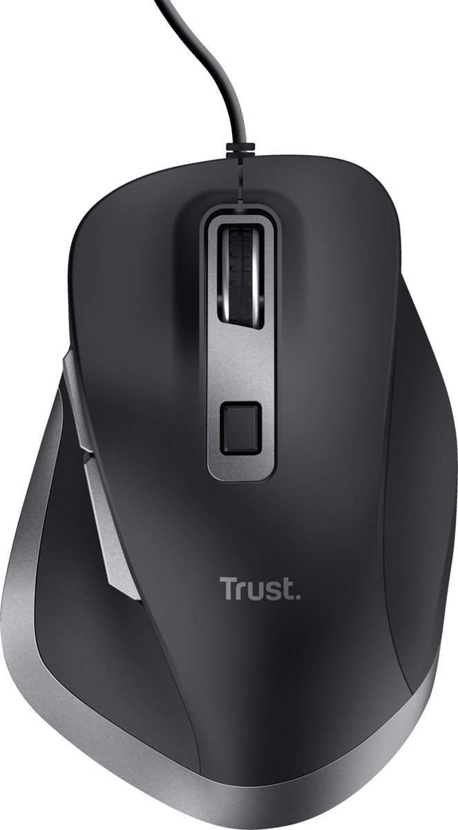 Trust Fyda Comfort - Mus - Optisk - 6 knapper - Sort