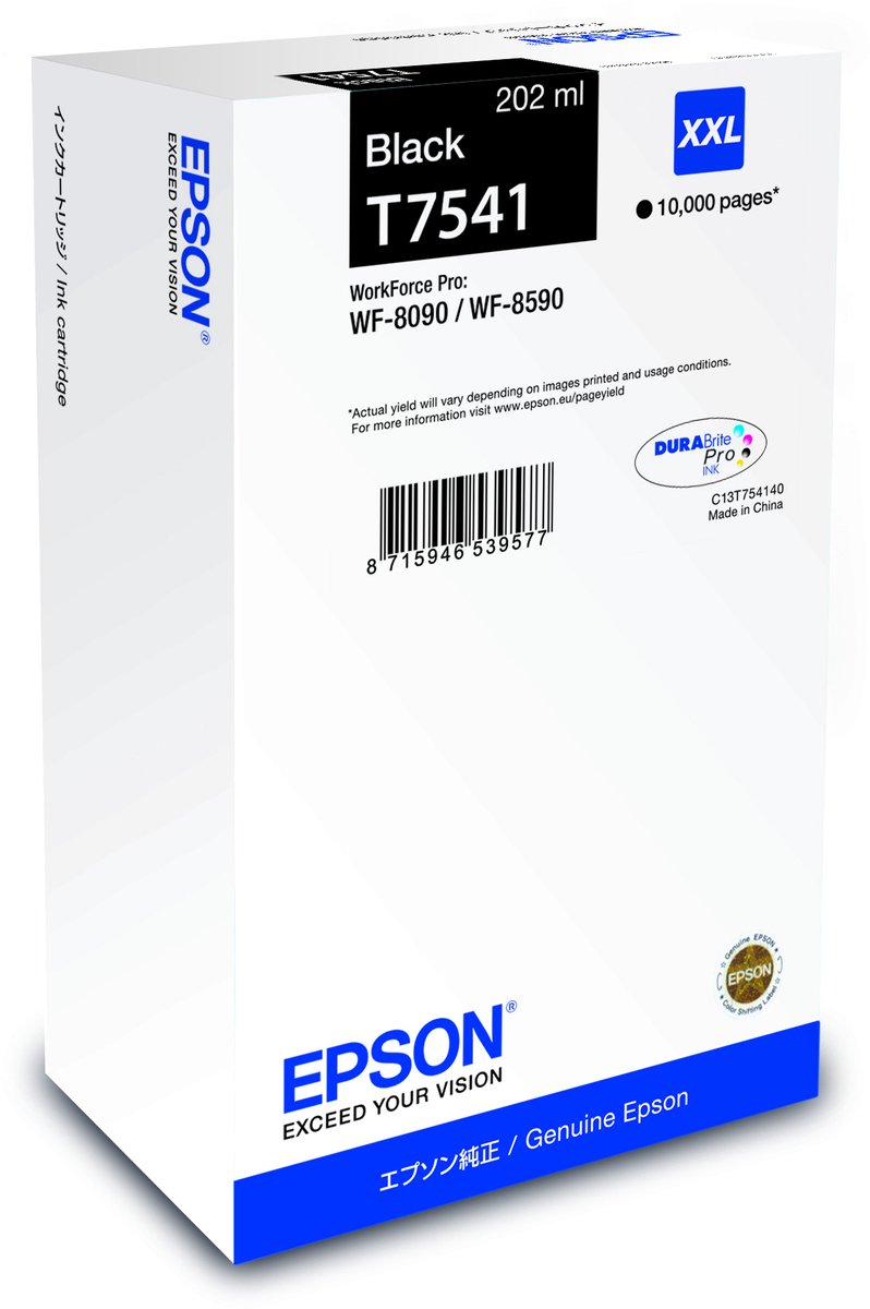Epson T7541 - XXL size - black - original - ink cartridge
