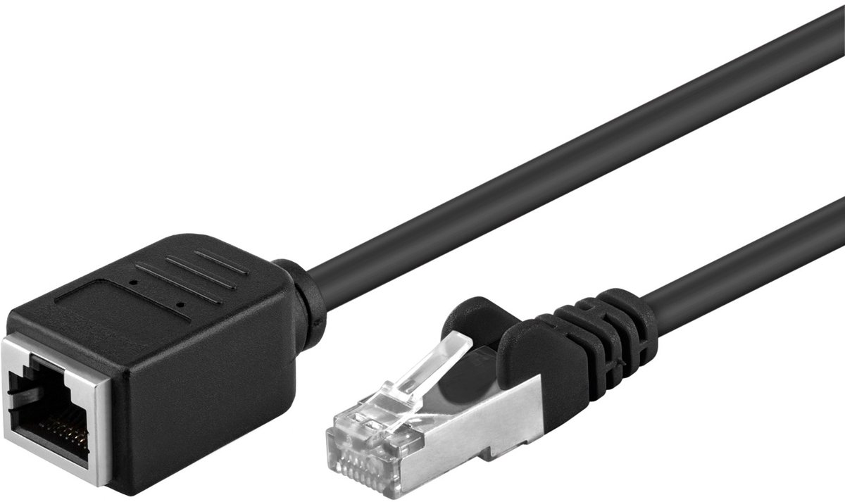 Pro CAT 5e extension cable F/UTP black 1 m