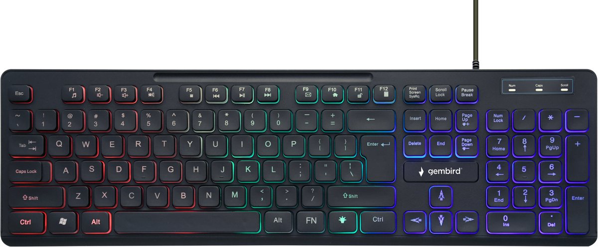 Gembird KB-UML-02 - keyboard - US - black - Tastatur - Amerikansk engelsk - Sort