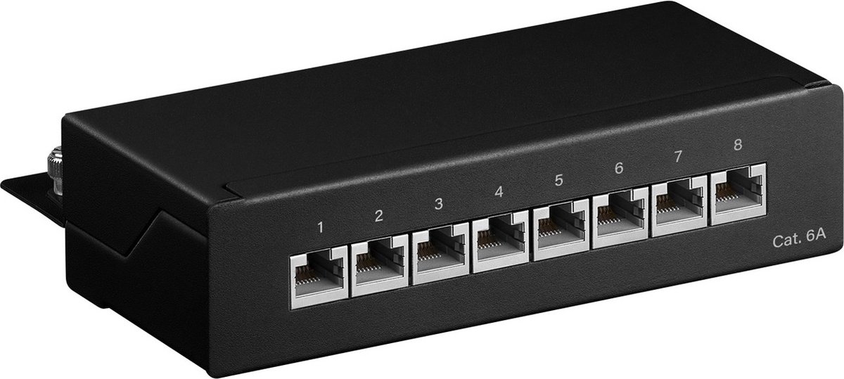 LogiLink NP0018B Cat.6A Patch Panel 8 ports shielded Desktop black