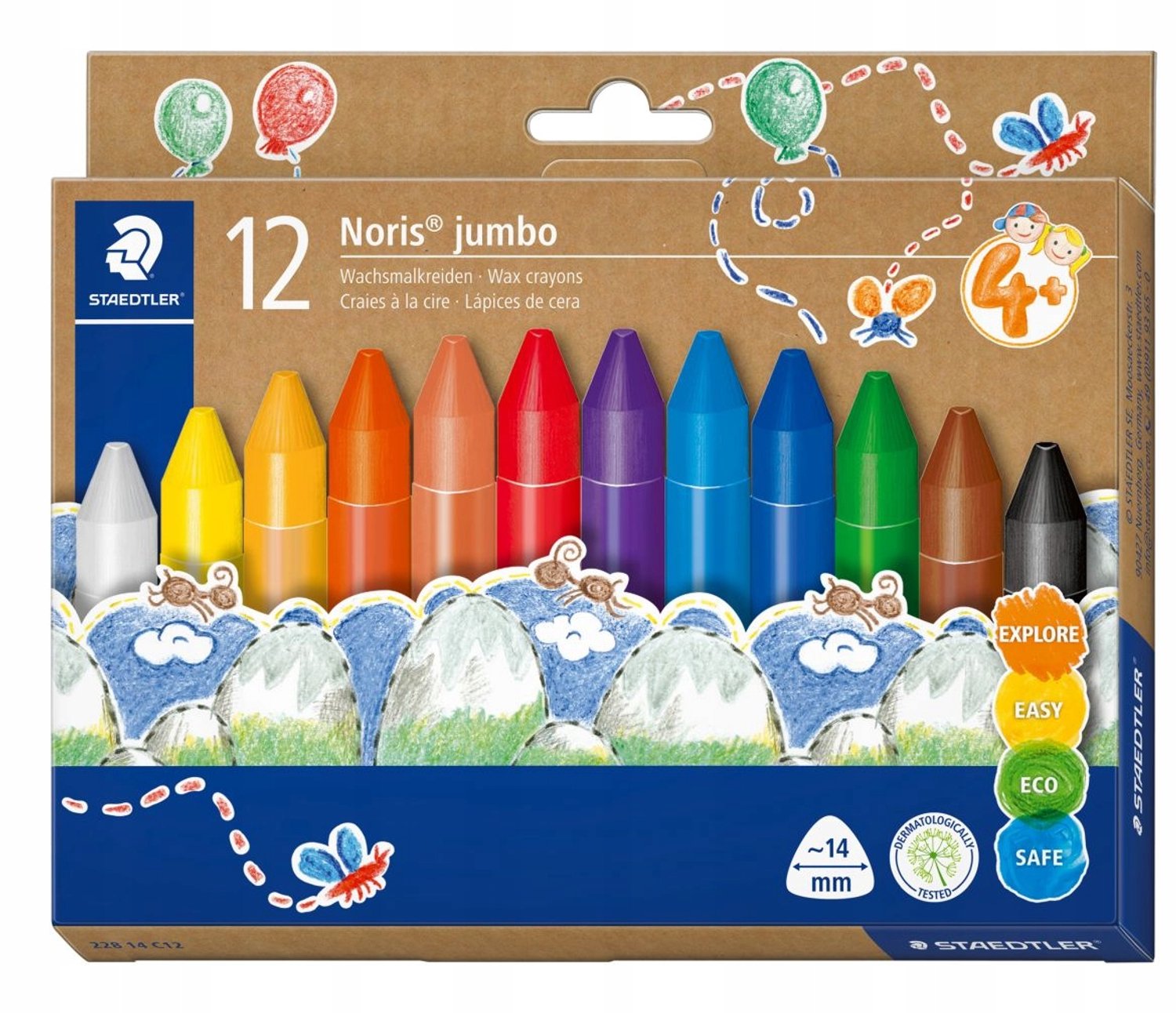 Staedtler Noris Jumbo Voksfarve 12 ass.