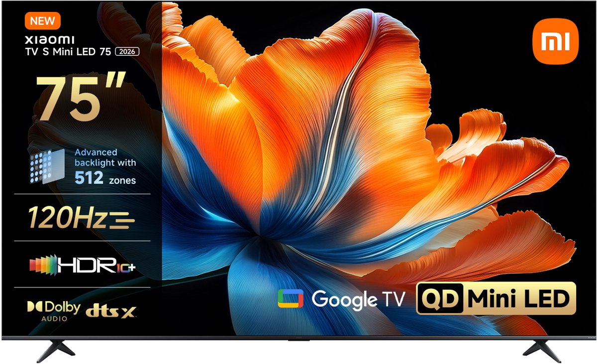 Xiaomi 75" Fladskærms TV Mini LED 4K HDR 10+ S Mini LED 2026
