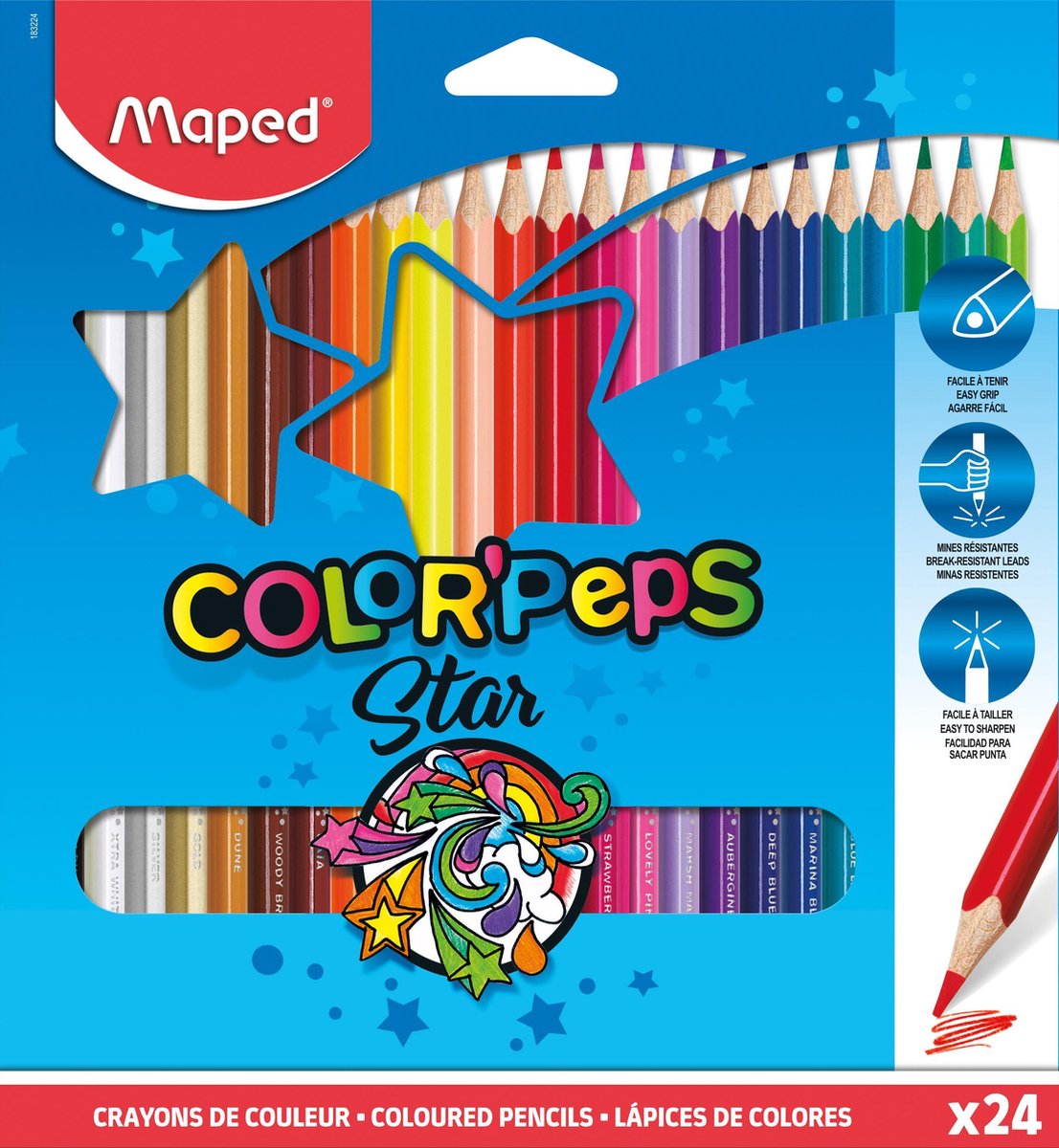 Maped Color'Peps Star farveblyanter x24