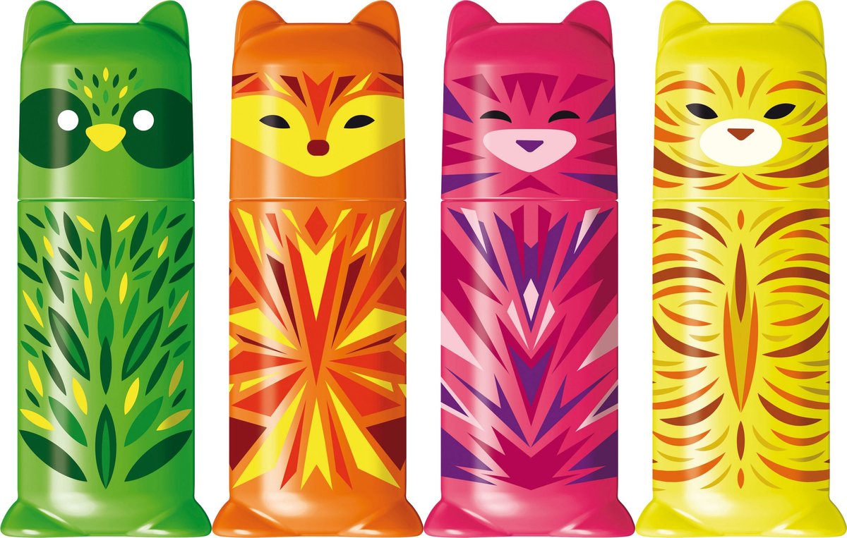 Maped Fluo'Peps Mini Friends highlightere x4