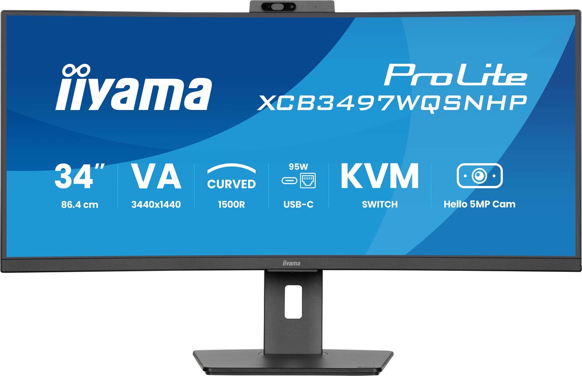 34" iiyama ProLite XCB3497WQSNPH-B1 - 3440x1440 (UWQHD) - 120Hz - VA - KVM switch