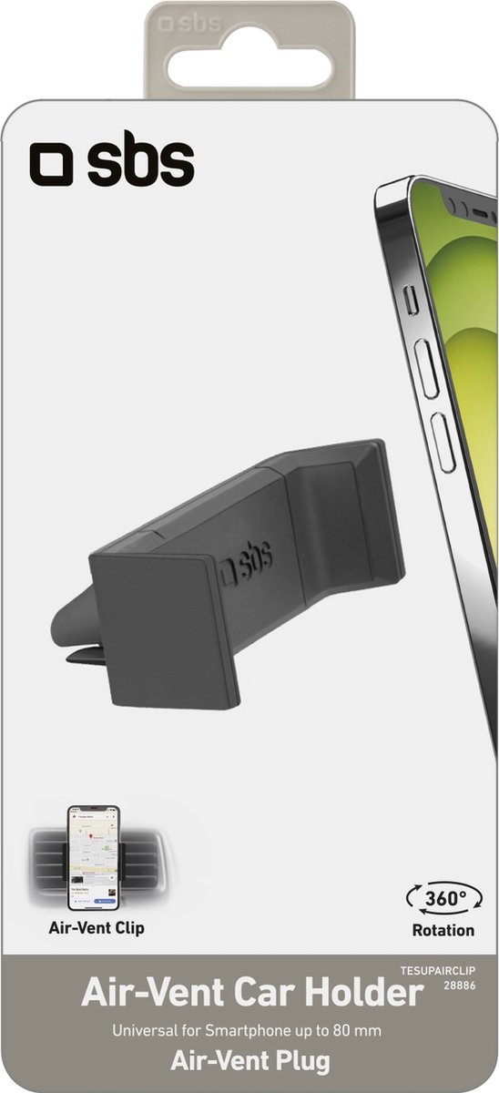 SBS universel mobilholder til bilen - Sort