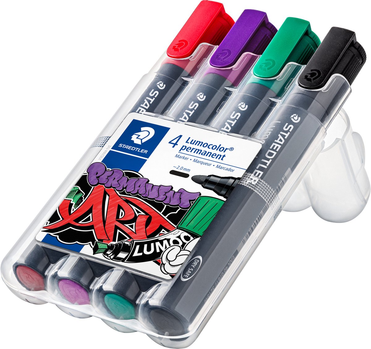Staedtler Lumocolor Marker Perm 4 ass/boks