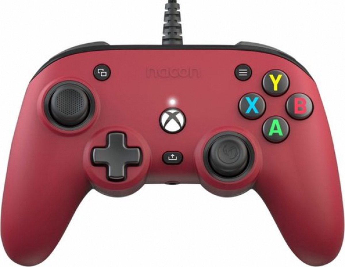 NACON Official Wired Pro Compact Controller - Red - Wired Controller - Microsoft Xbox Series S