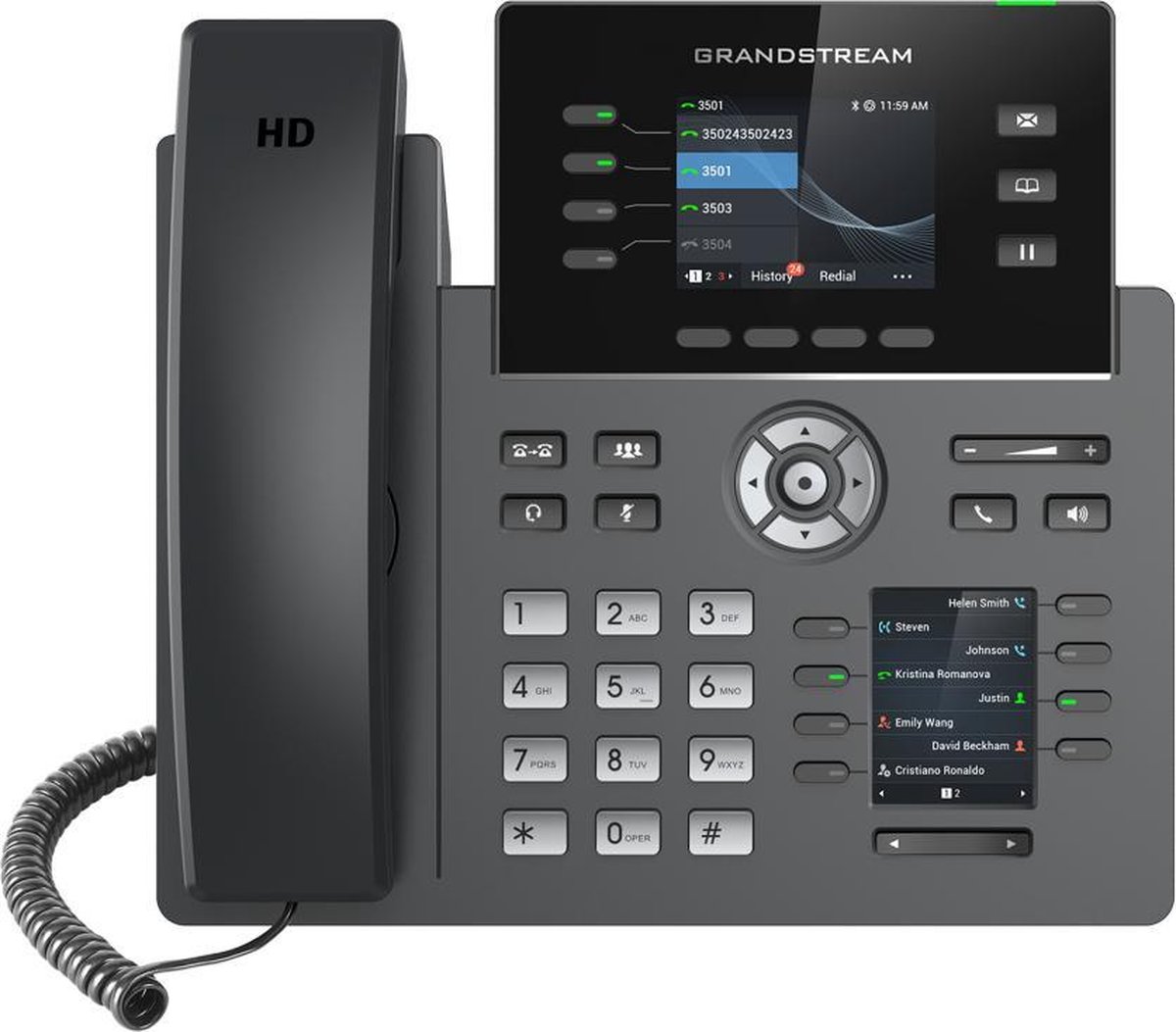 Grandstream GRP2614 - VoIP phone with caller ID/call waiting - 3-way call capability