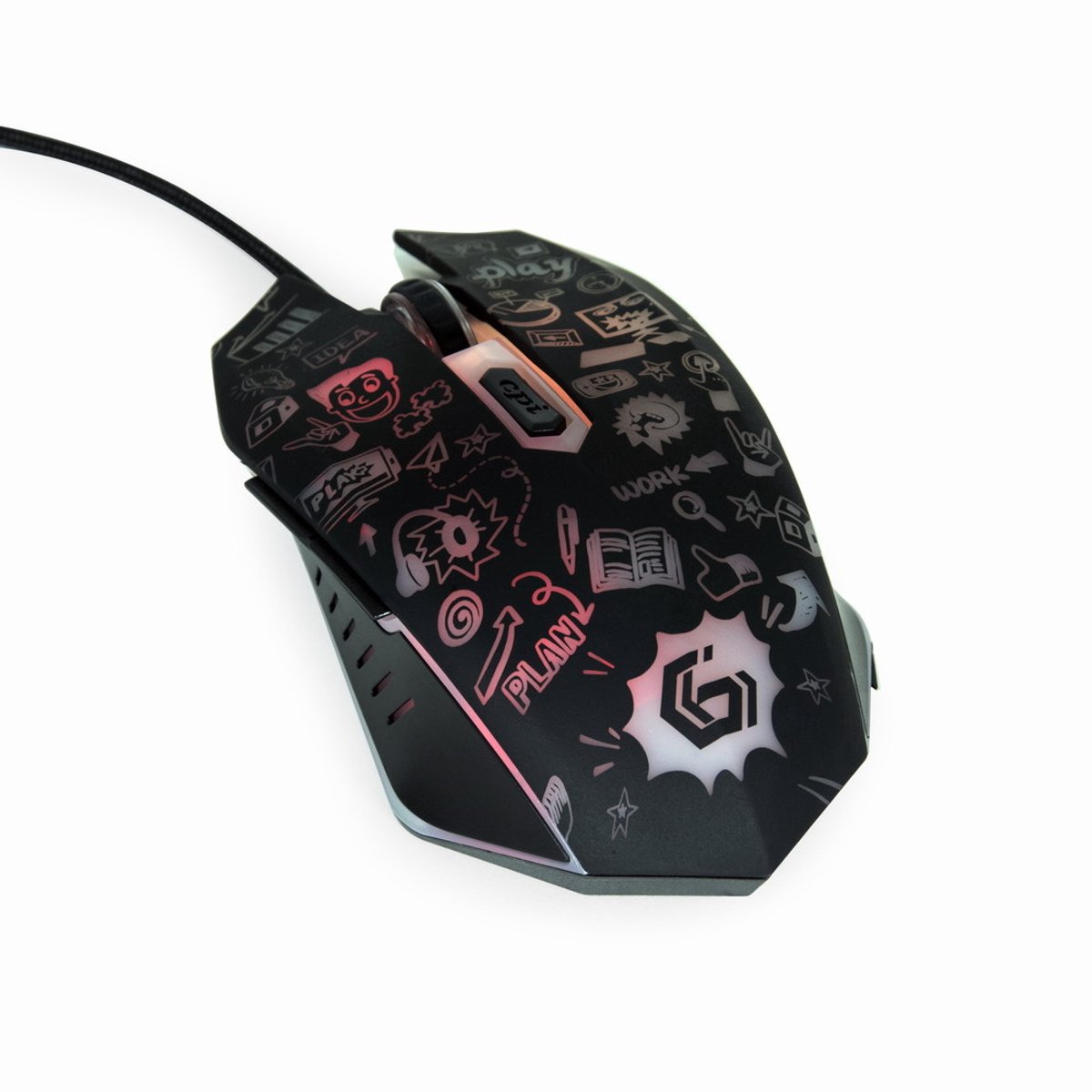 Gembird Wired optical mouse 6B Grafix - Mus - Optisk - 6 knapper - Sort