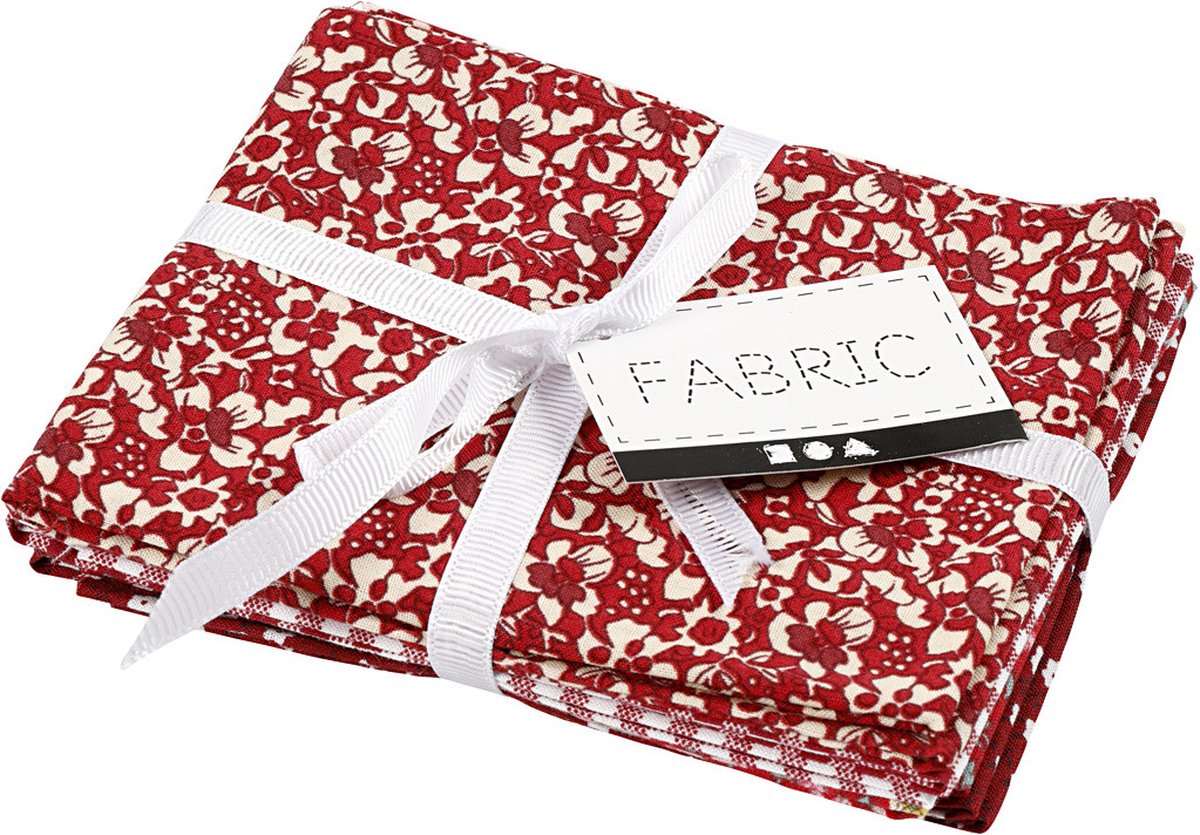 Creativ Company Patchwork Fabric Red 45x55cm 4pcs.