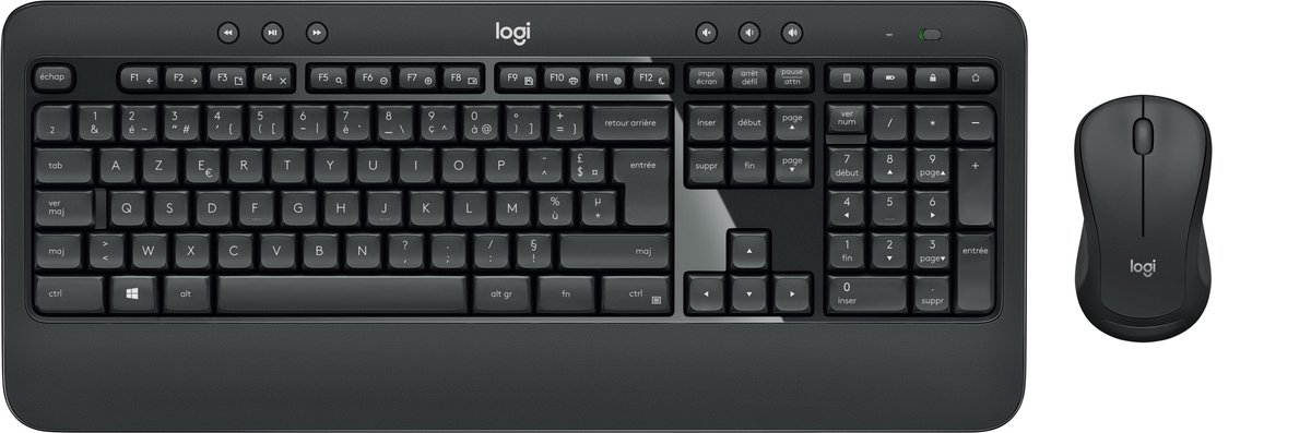 Logitech MK540 Advanced - keyboard and mouse set - AZERTY - Belgium - Tastatur & Mus sæt - Belgisk - Sort