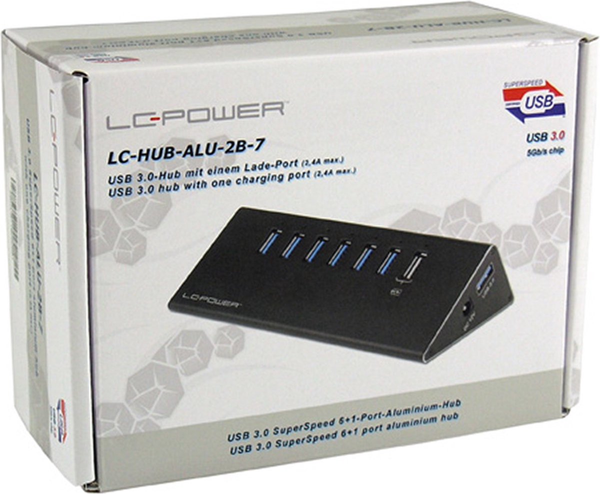LC Power LC-HUB-ALU-2B-7 - hub - 7 ports USB hub - 7 ports - Sort