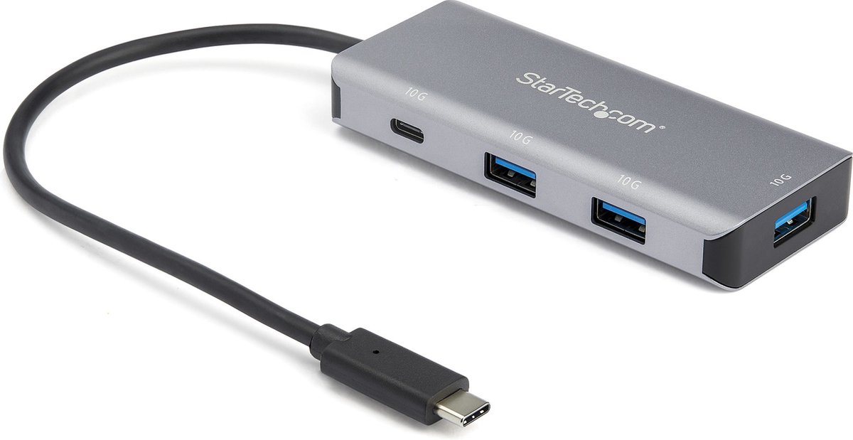 StarTech.com 4 -Port USB-C Hub (10Gbps) with 3x USB-A & 1x USB-C - hub - 4 ports USB hub - 4 ports - Grå