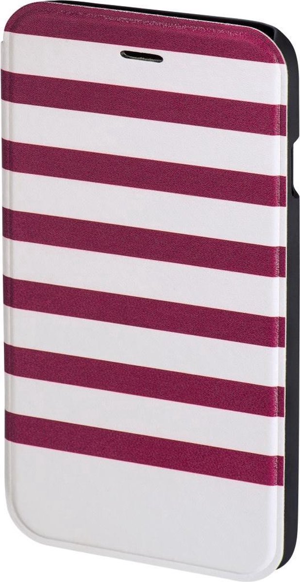 Hama "Stripes" Booklet Case for Apple iPhone 6/6s magenta/white
