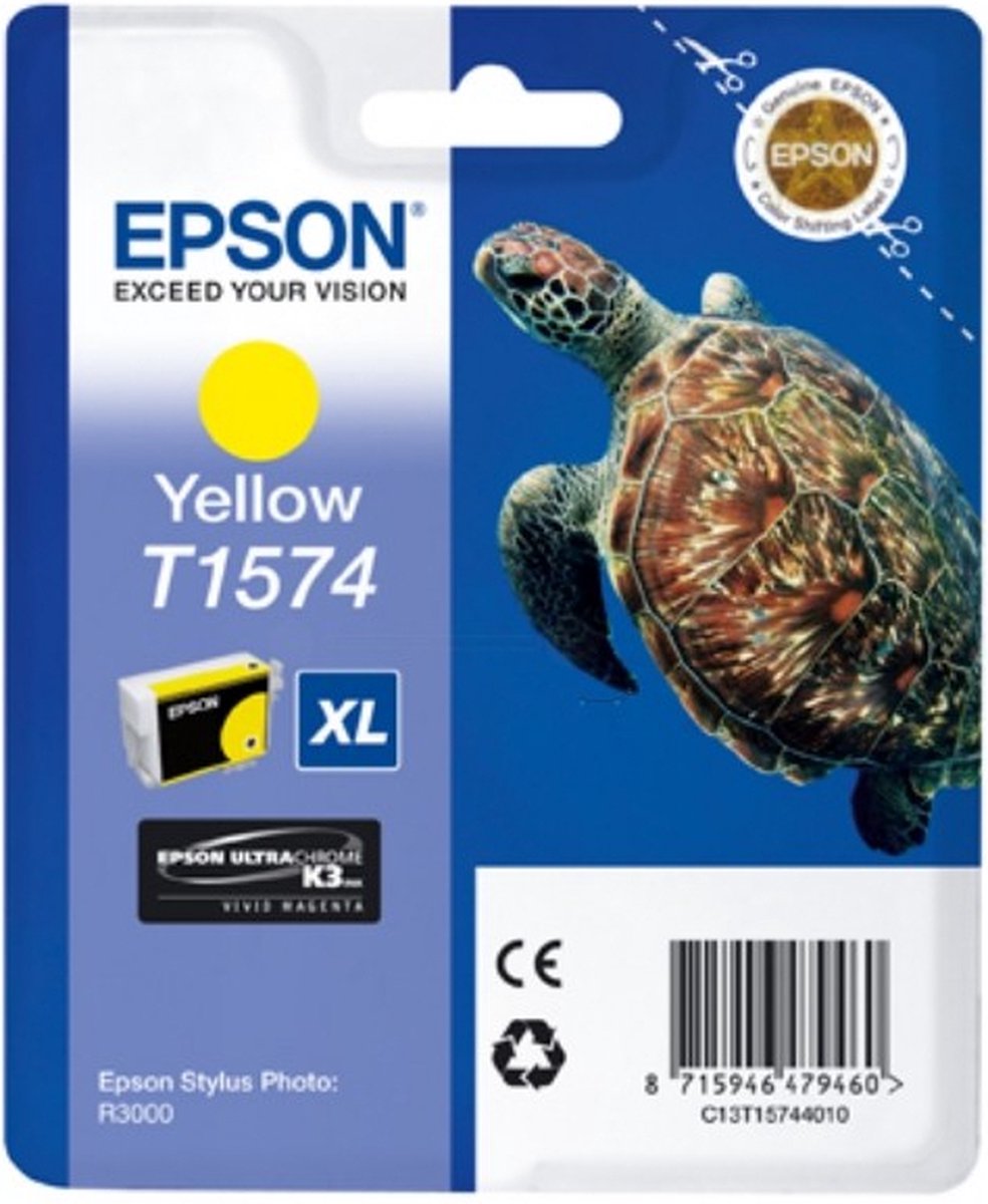 Epson T1574 Ink Cartridge - Yellow - Blækpatron Gul
