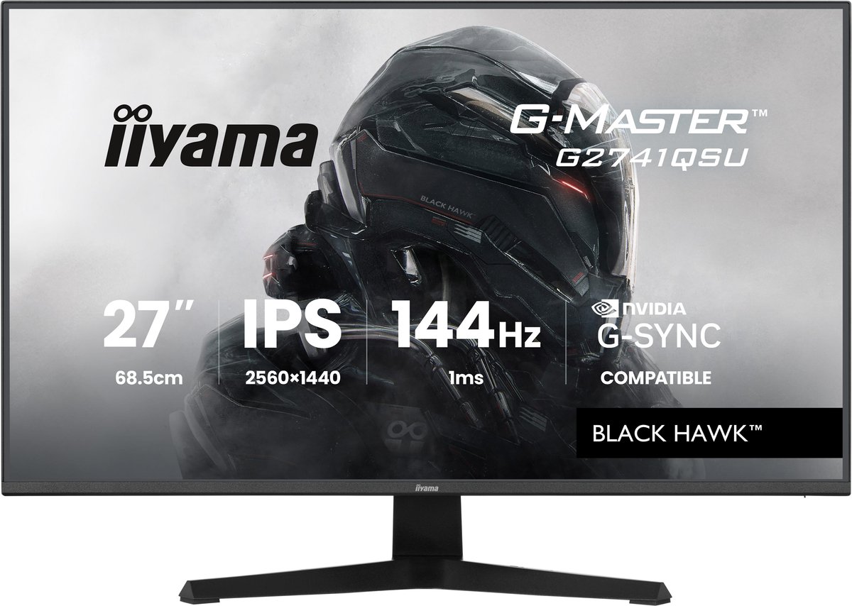 27" iiyama G-MASTER Black Hawk G2741QSU-B1 - LED monitor - QHD - 27"