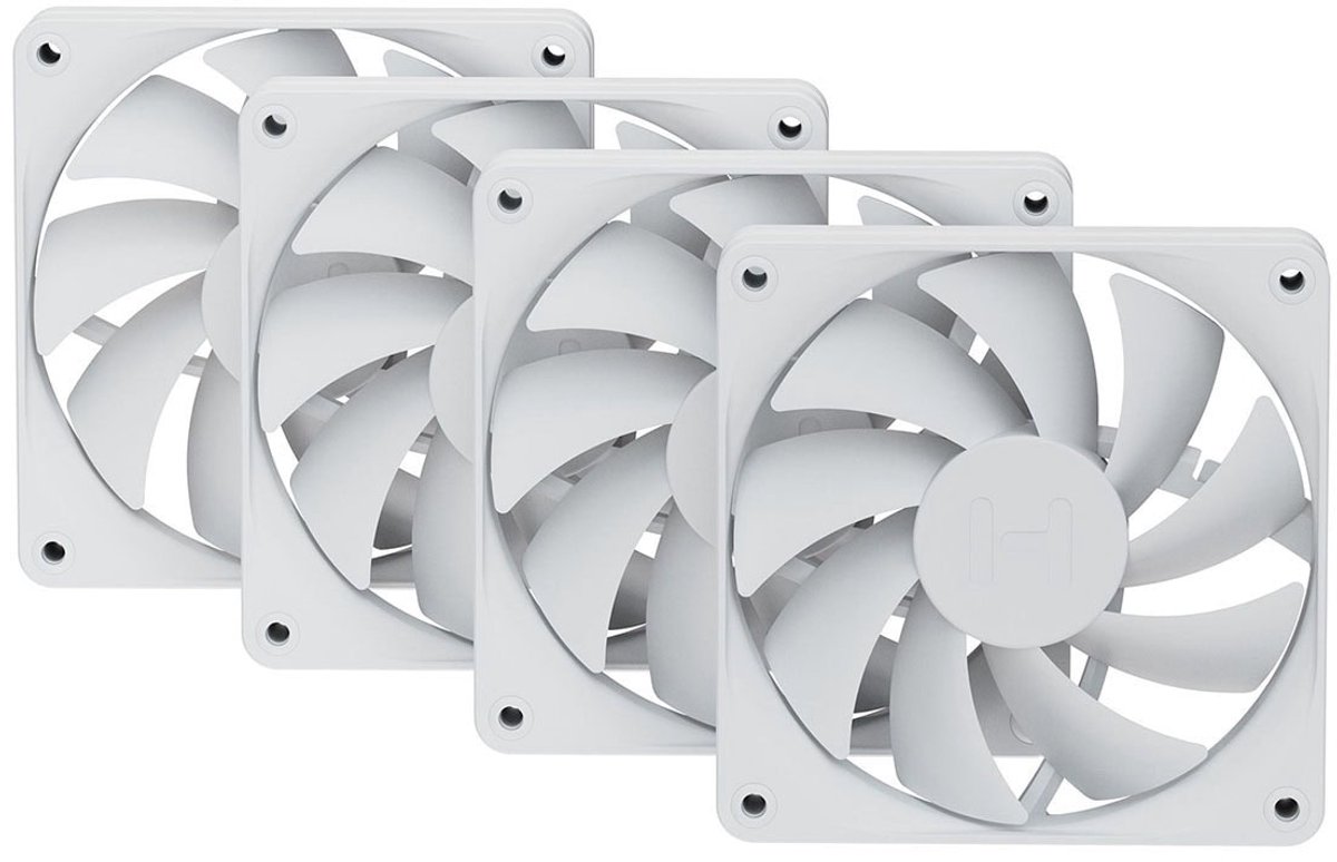 HYTE FA12 FAN (Snow White) - 4-pack - Kabinet køler - 120mm - Hvid - 28 dBA