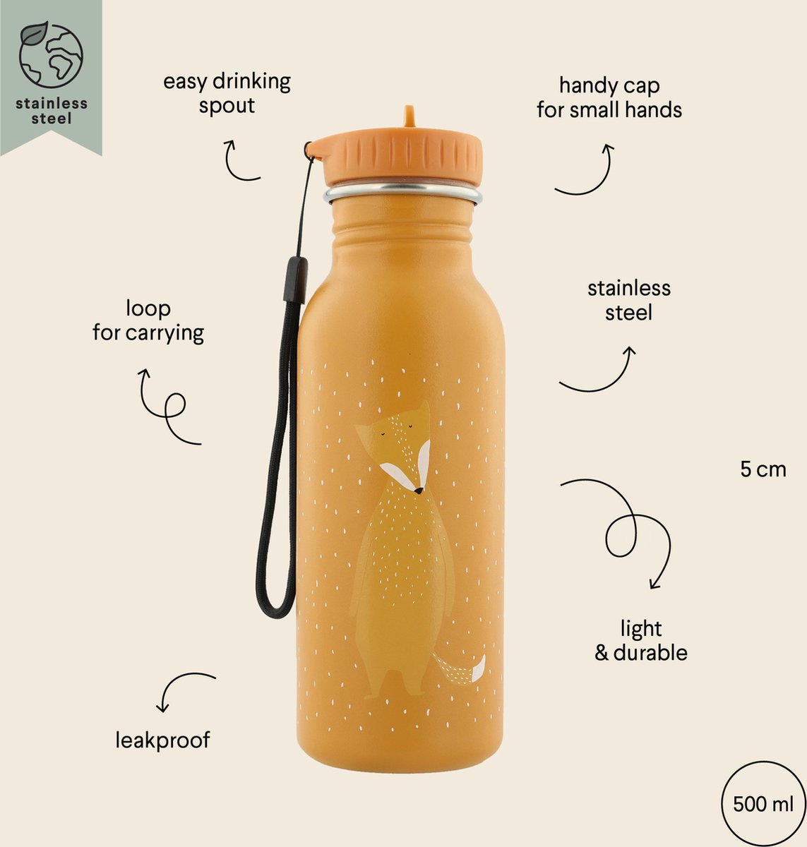 Trixie Baby Drikkedunk - Hr. Ræv 500 ml