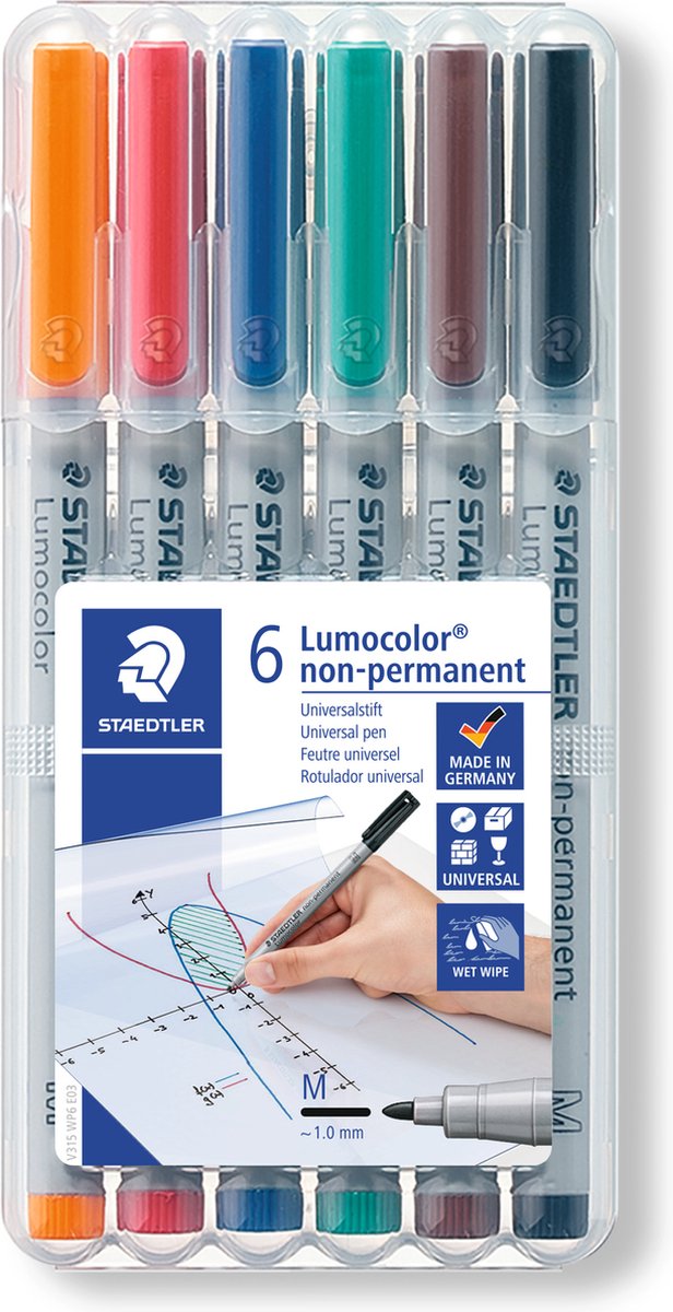 Staedtler Lumocolor Non-P M 1,0mm 6 ass./boks