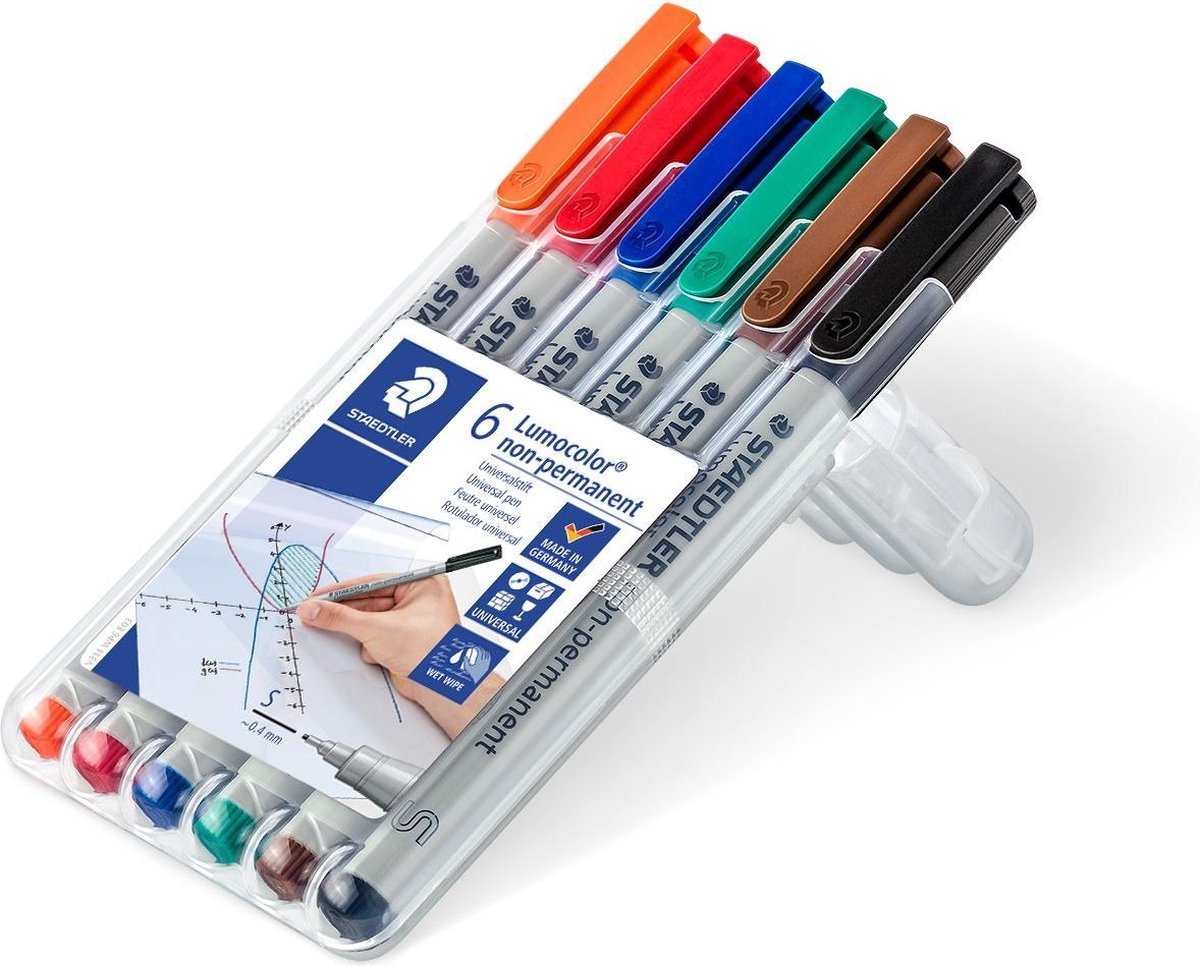 Staedtler Lumocolor Non-P S 0,4mm 6 ass./boks