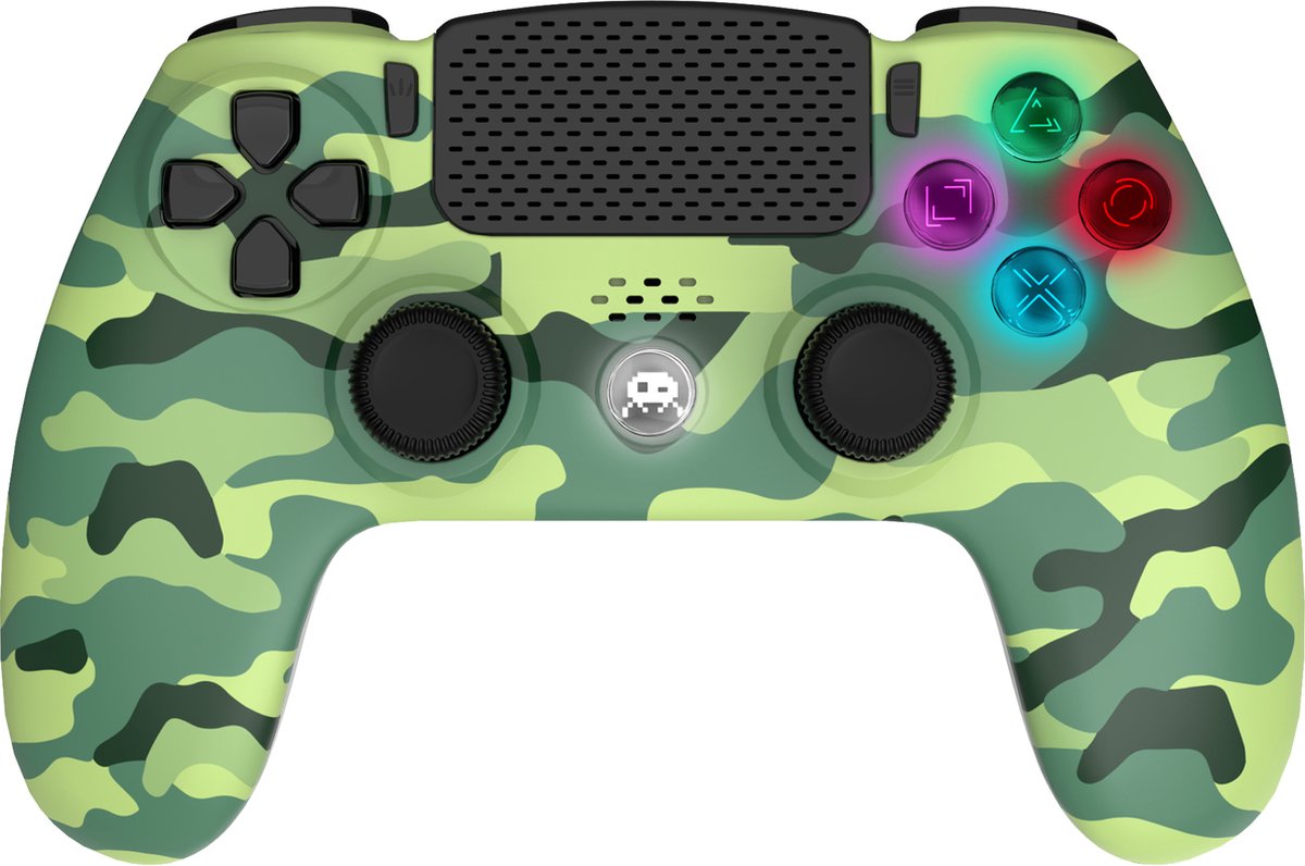 Trade Invaders Wireless Controller for PS4 with 3.5mm jack slot - LED-Green Camo - Wireless Controller - Sony PlayStation 4