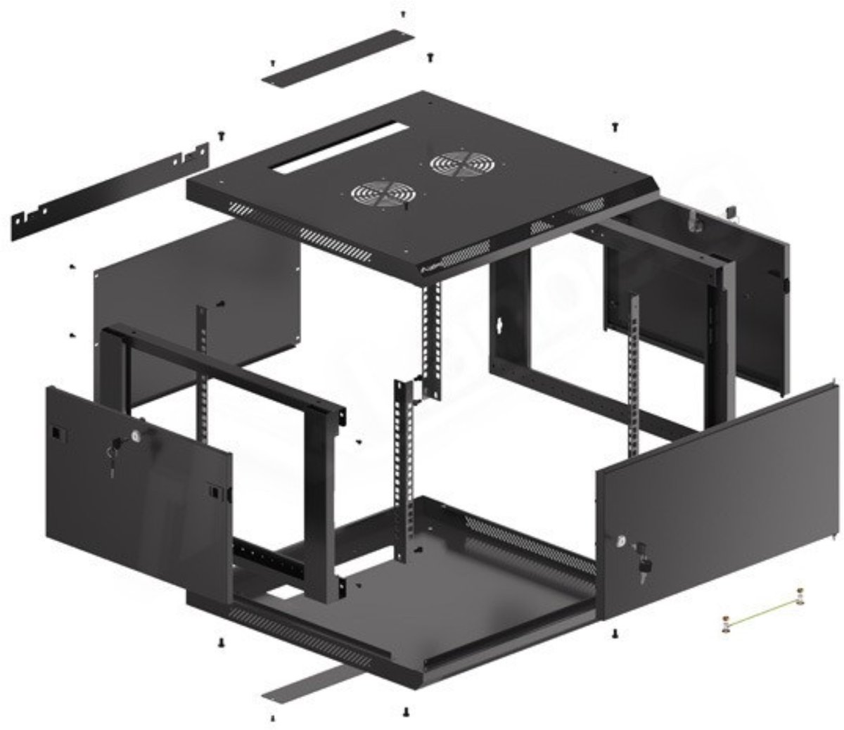Lanberg WF01-6606-00B - 6U - Wall Mount Rack Cabinet