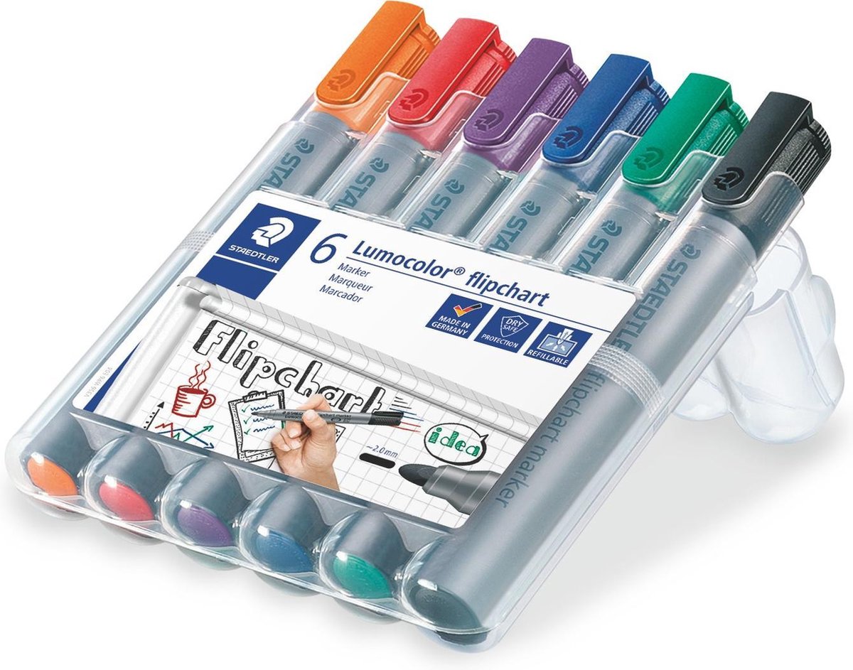Staedtler Lumocolor Flip C-Marker 2mm 6 ass./boks
