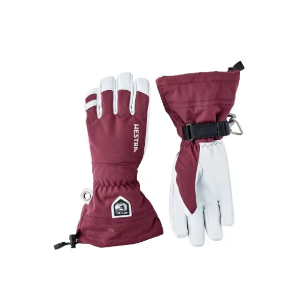 Guanti Hestra Army Leather Heli Ski Sci (7 - Bordeaux)