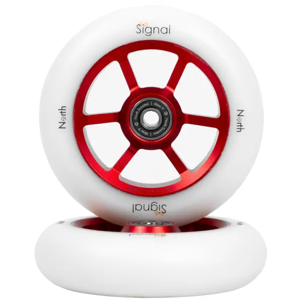 Ruedas Patinete North Signal 2 Piezas (115mm - Red / White)