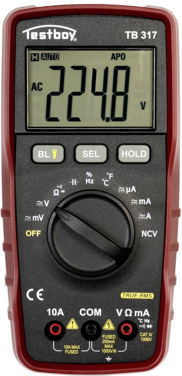 Testboy TB317 Multimetro portatile digitale incl. tester di tensione CAT IV 1000 V