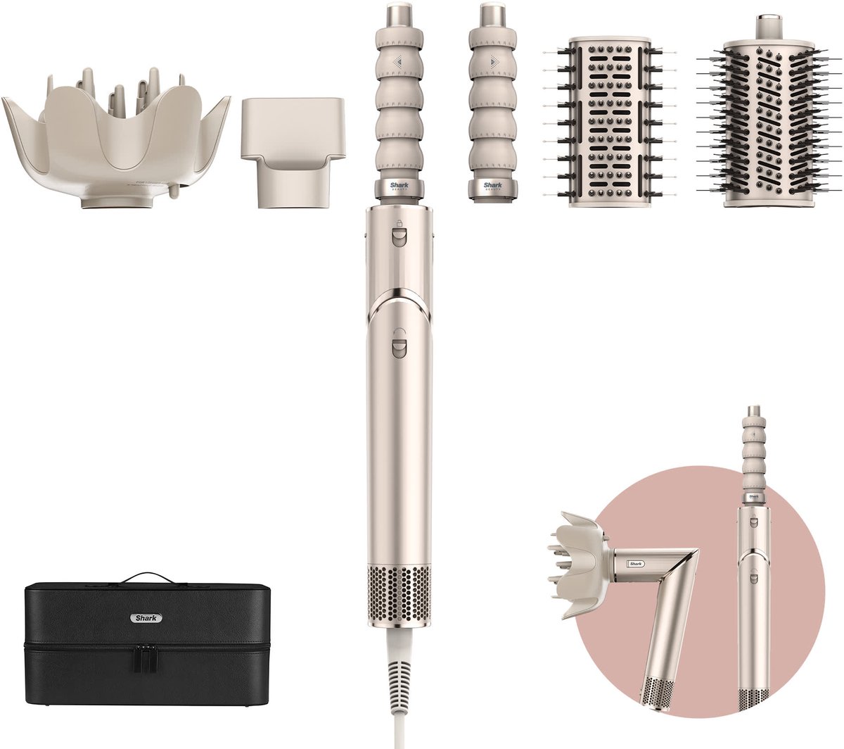 Shark FlexStyle 5-in-1 Spazzola ad aria calda Grigio pietra