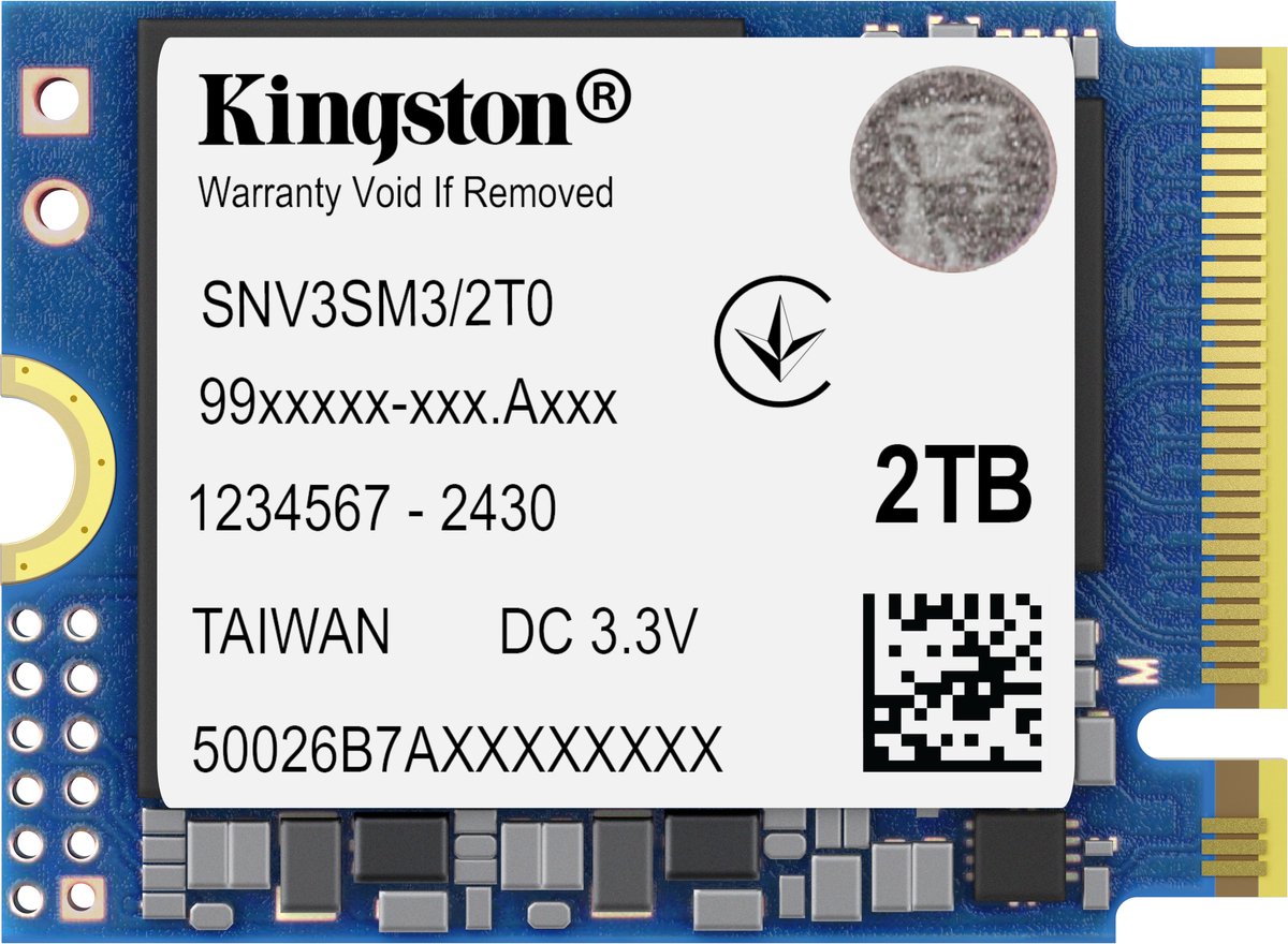 Kingston 2000G NV3 M.2 2230 Pcie 4.0 Nvme SSD SNV3SM3/2T0