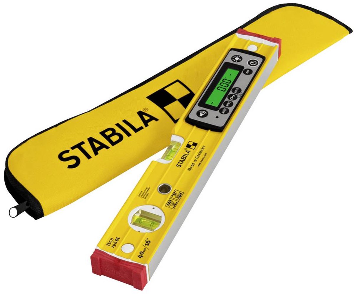 Stabila TECH 196 DL 19830 Livella a bolla digitale Con arresto antiscivolo, Incl. borsa 40 cm 90 ° 0.5 mm/m