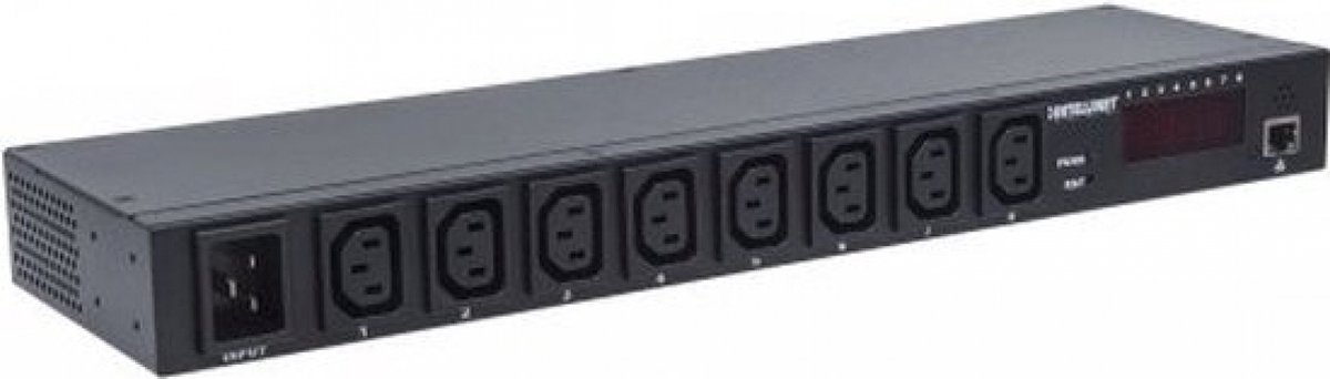 Intellinet 19" Intelligent 8-Port PDU. 19" Rackmountable C13