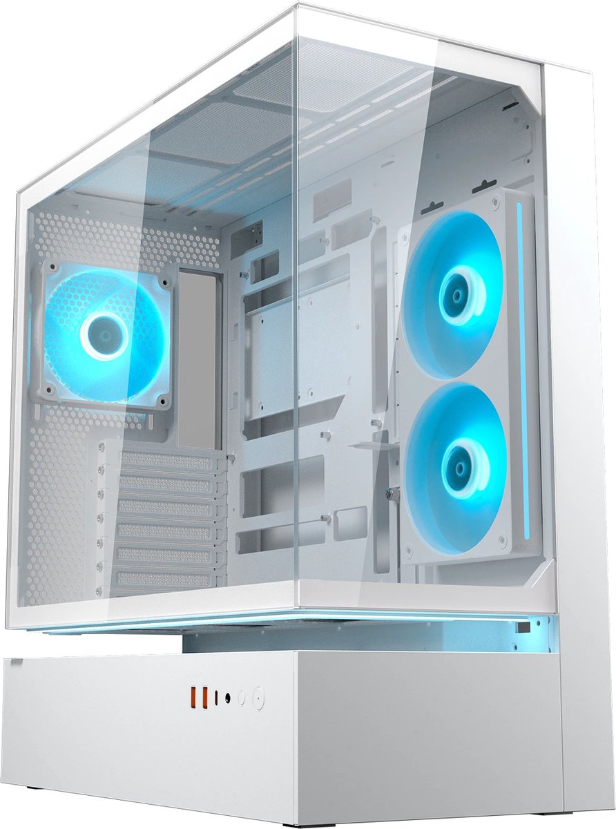 COUGAR CFV 235 Mid Tower TG White Case with 1 x Unity 240mm + 1 x 120m