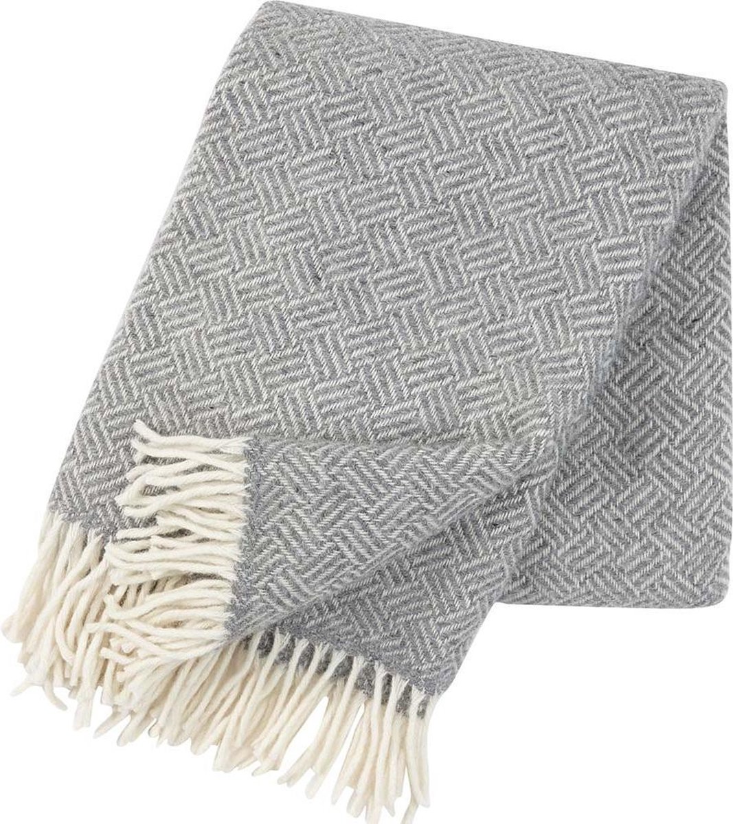 Klippan Yllefabrik Plaid en laine Samba gris
