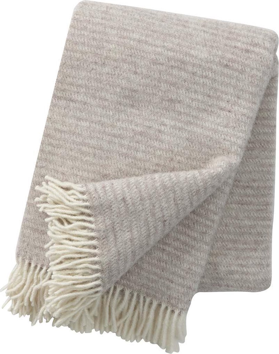 Klippan Yllefabrik Manta de lana Ralph beige