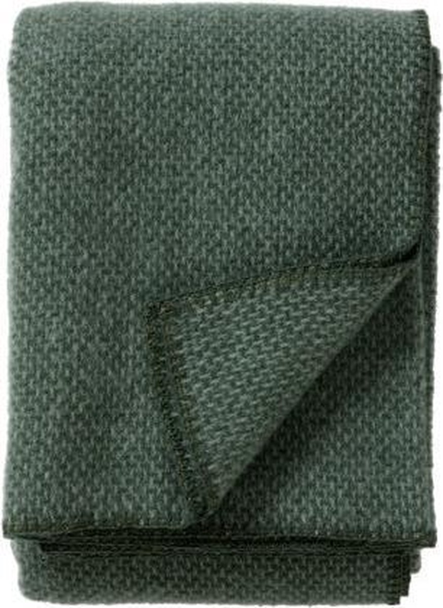 Klippan Yllefabrik Plaid in lana Domino verde