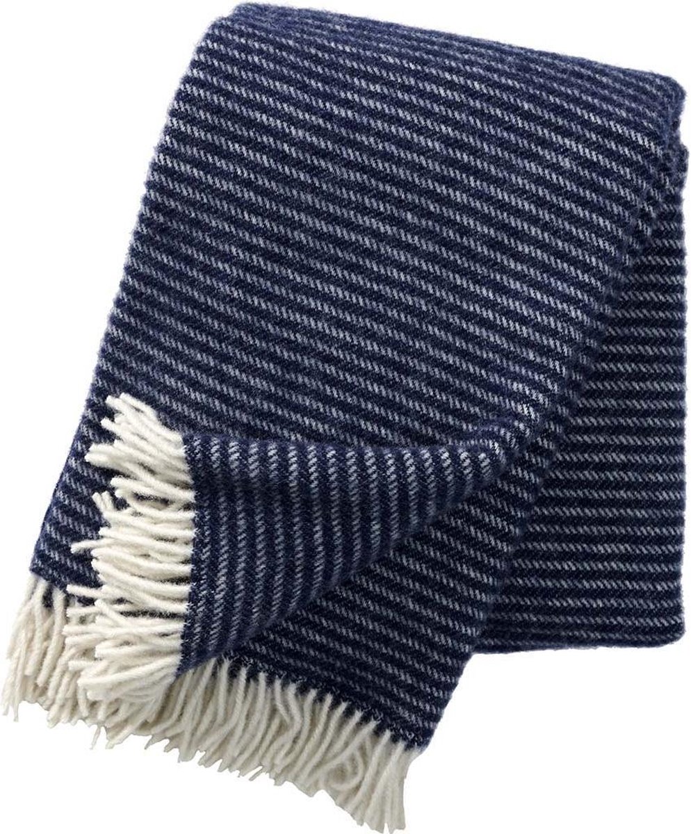 Klippan Yllefabrik Plaid in lana Ralph navy