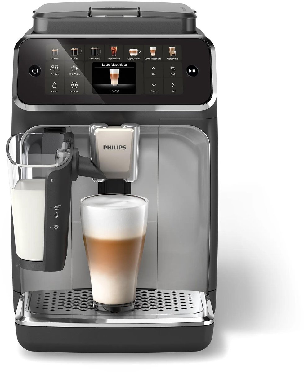 Cafetière à grain Philips Série 4400 LatteGo EP4446/70 - noire/argent