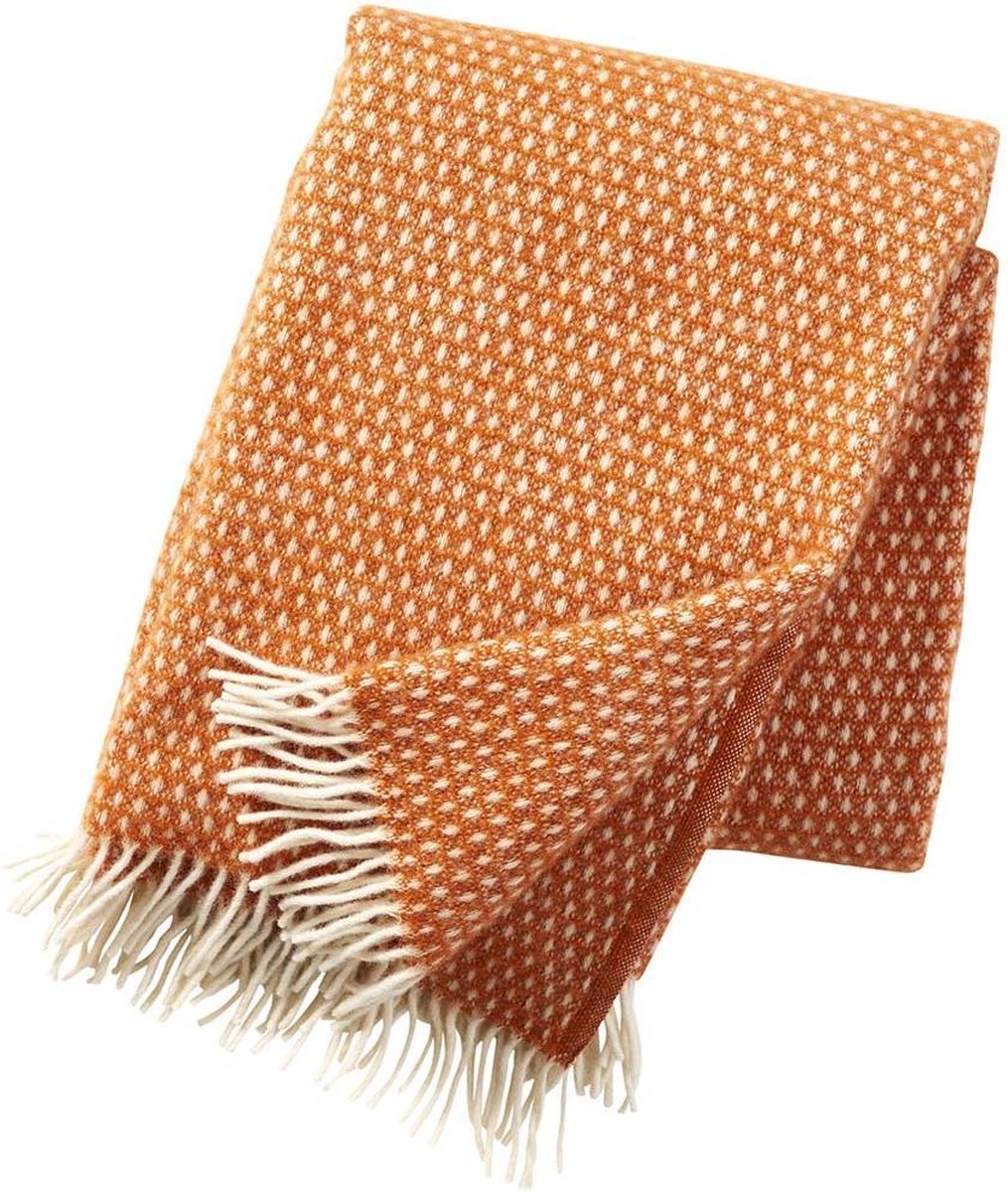 Klippan Yllefabrik Plaid en laine Knut orange