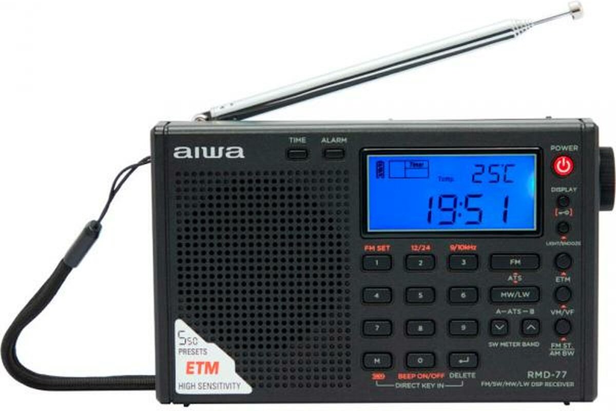 Aiwa RMD-77 radio Portátil Analógico y digital Negro