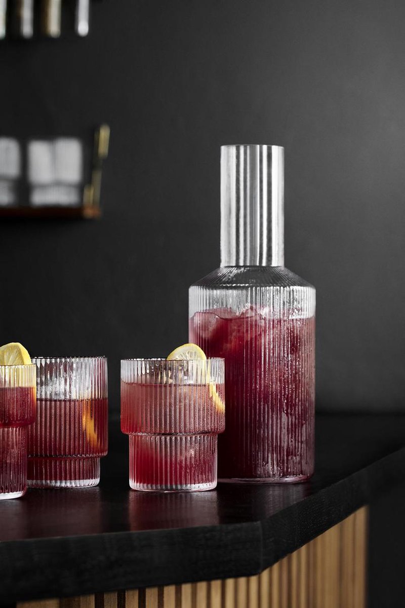Ferm Living 4 Vasos Ripple transparente