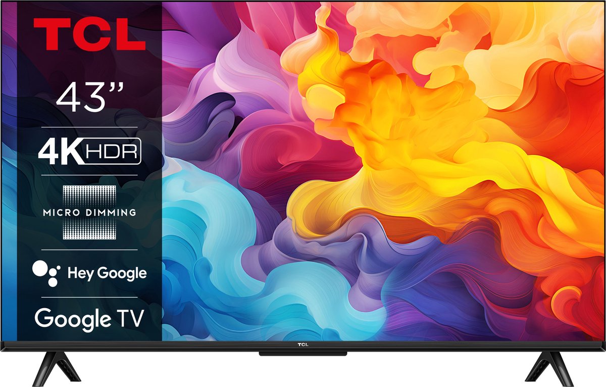 Televisor 43" TCL P61 43P61B Televisor | 4K | Ultra HD | Smart TV | Wifi | Titanio